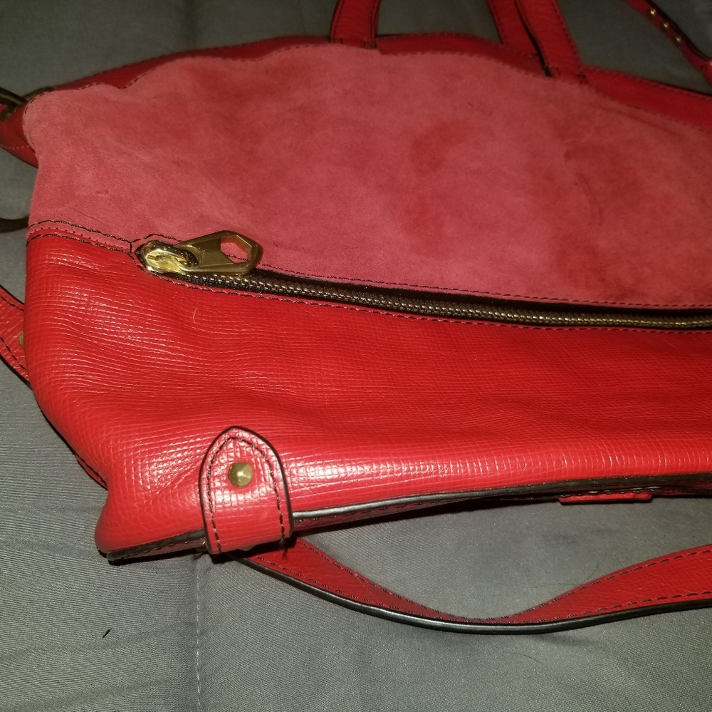 OrYany Red Suede and Leather Satchel - Picture 3 of 14